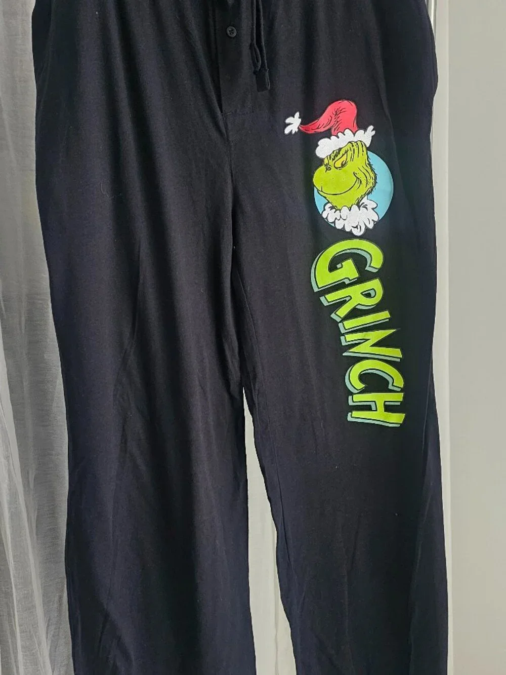 Dr Seus The Grinch Men's Santa Lounge Sleep Pajama Pants Black Size XL NWOT
